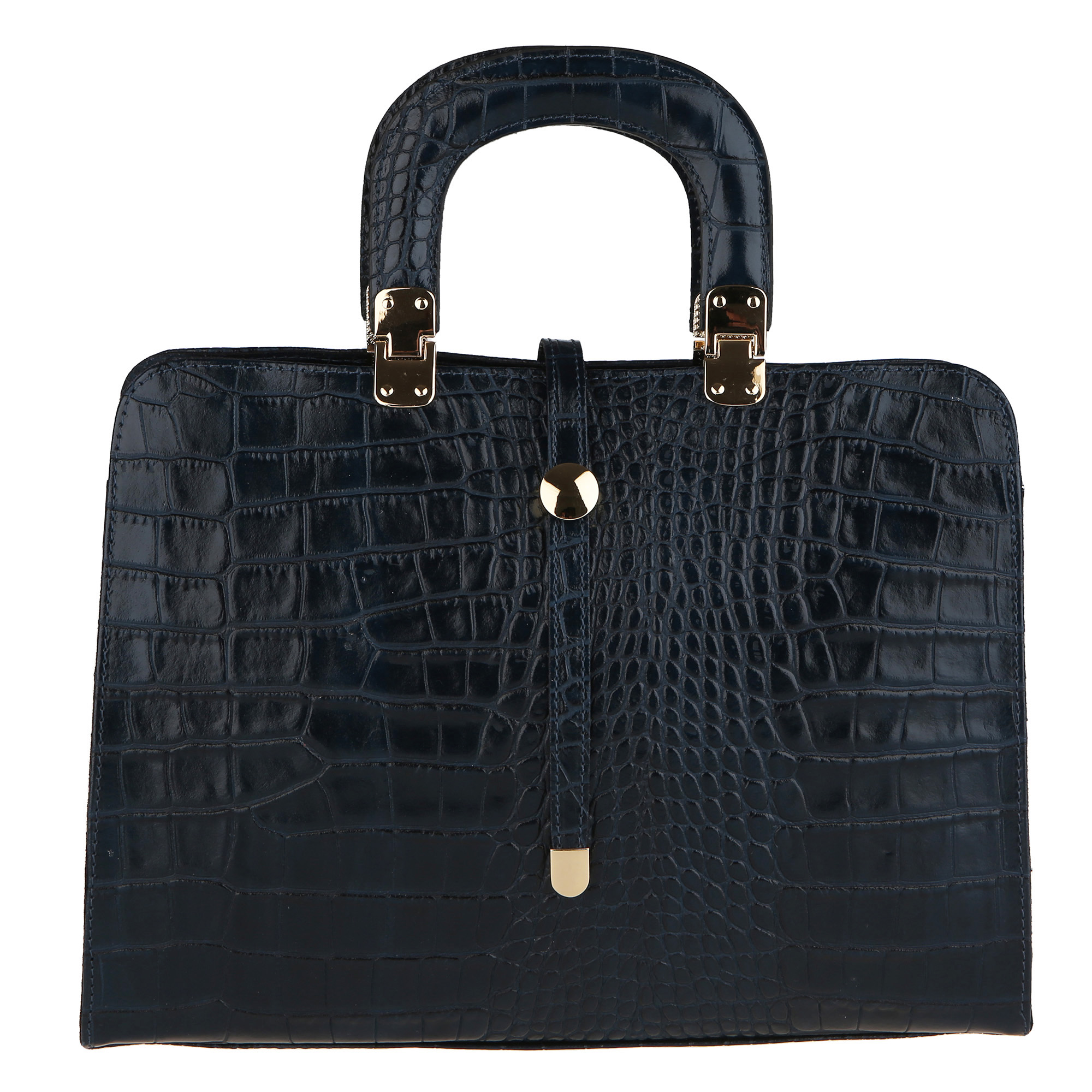 borsa classica da donna vera pelle made in italy stampa coccodrillo cuoio 2130